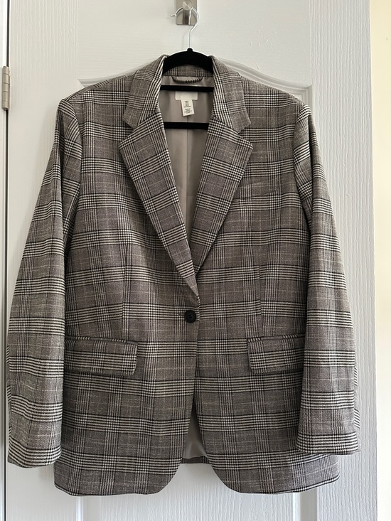 H&M Jackets & Blazers - H&M Gray Plaid Women's Blazer oversized